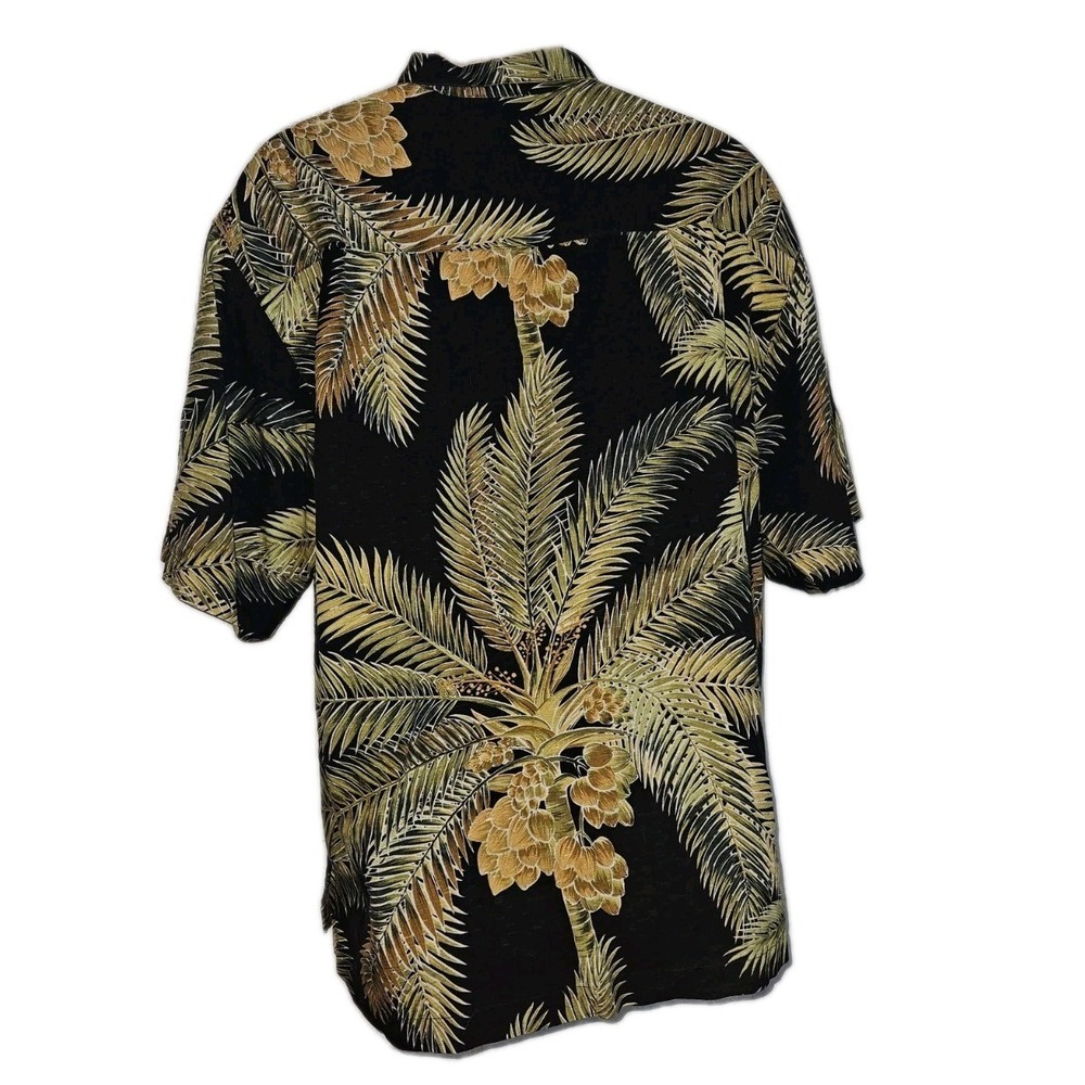 TOMMY BAHAMA Mens Tropical‎ Hawaiian Palms Button Down Silk Shirt Size L Resort - Picture 3 of 8